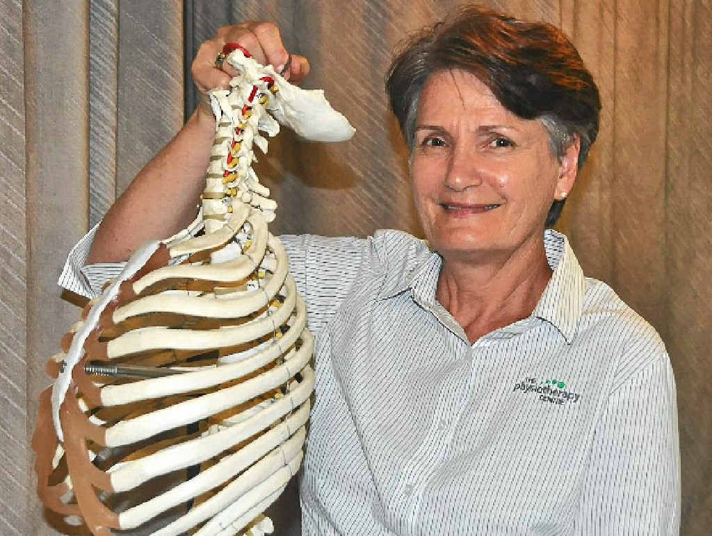 SPINE PROBLEMS Physiotherapist Lois James said the neck and back strain in children is caused by incorrect posture when they use technology such as computers and iPads. SPINE PROBLEMS Physiotherapist Lois James said the neck and back strain in children is caused by incorrect posture when they use technology such as computers and iPads.